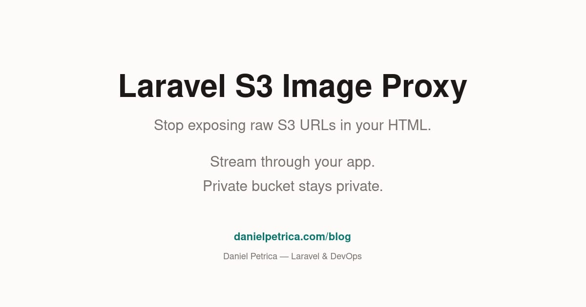 Laravel S3 Image Proxy blog header: clean image URLs with CDN caching