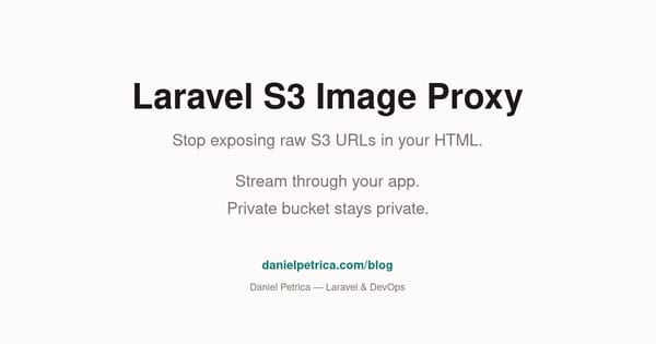 Laravel S3 Image Proxy blog header: clean image URLs with CDN caching